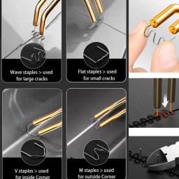 Besper 400/600/800Pcs Cut Wave Staples Hot Stapler Plastic Repair Standard Pre Cut Hot Staples Electric Soldering