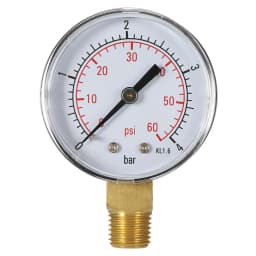 50mm Pool Filter Water Pressure Hydraulic Pressure Gauge Meter Manometer 1/4" NPT Thread Double Scale Glycerin Filled Meter