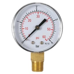 50mm Pool Filter Water Pressure Hydraulic Pressure Gauge Meter Manometer 1/4" NPT Thread Double Scale Glycerin Filled Meter