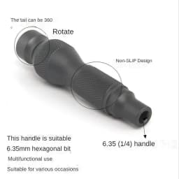 Precision Aluminum Alloy Handle for Shank 1/4" Bits Comfortable Mini ScrewDriver 6.35mm Holder Repair Open Tools Professional