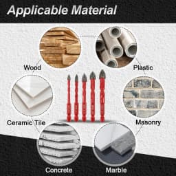 FOCSTOL Carbide Core Bit 6mm 10PCS Drill Bit Set Quick-fit Shank Tipped Hole Saw Woodworking For Plastic Masonry Ceramic Tile