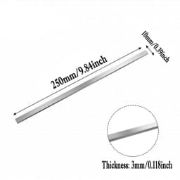 Thickness 1mm 2mm 3mm 4mm 304 Stainless Steel Flat Bar Plate Rod Length 250mm Mechanical Nut Hardware CNC Handmade DIY Parts