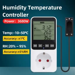 Humidity Temperature Controller Timer Socket Heating Cooling Thermostat Alarm With Temperature Sensor EU US UK FR Plug