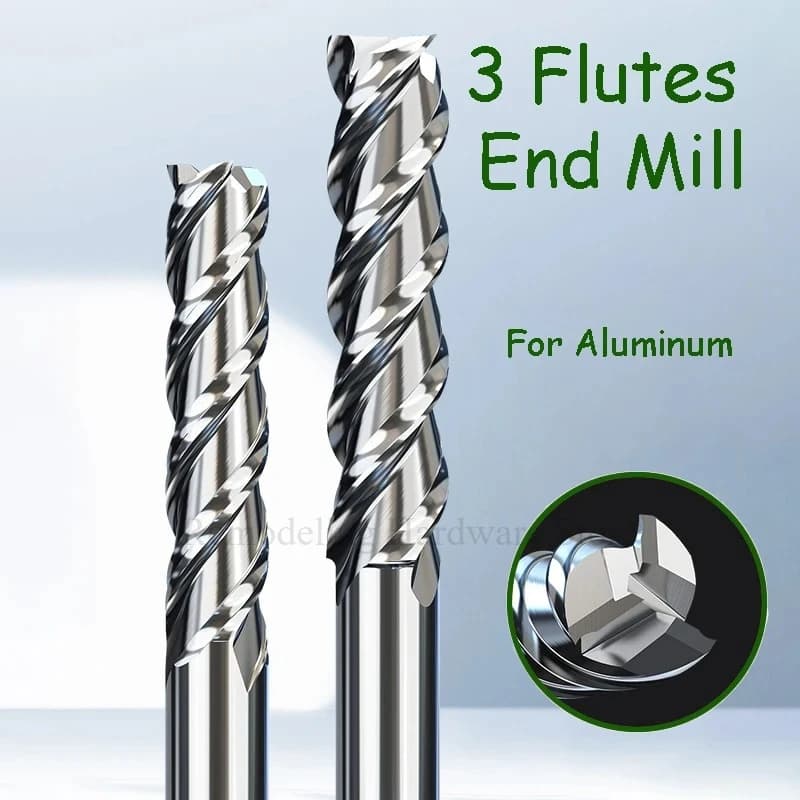 3 Flute End Milling Cutter High Speed Steel End Mill 3 4 5 6 8 10-20mm Use For Aluminum Fiberglass Plastic Wood Copper