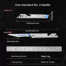 Stainless Steel Fast Open Scalpel MINI Folding Knife Outdoor Survival Camping Portable EDC Tool 10 Blade Free Bottle Opener