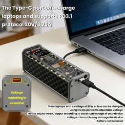 PD65W PD45W Transparent Power Bank Case 8 Cell 18650 DIY Power Bank Case Kit Fast Charging Battery Holder Case with LED Light
