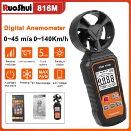 VICTOR Digital Anemometer Handheld Wind Speed Meter for Measuring Wind Speed, Temperature and Wind Chill with Backlight and Max