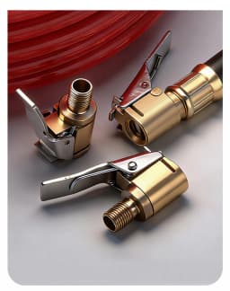 Locking Tire Air Chuck,Brass Tire Inflation Hose Adapter,Tire Nozzle With Tire Valve Threads,Unscrewed Connection Converted