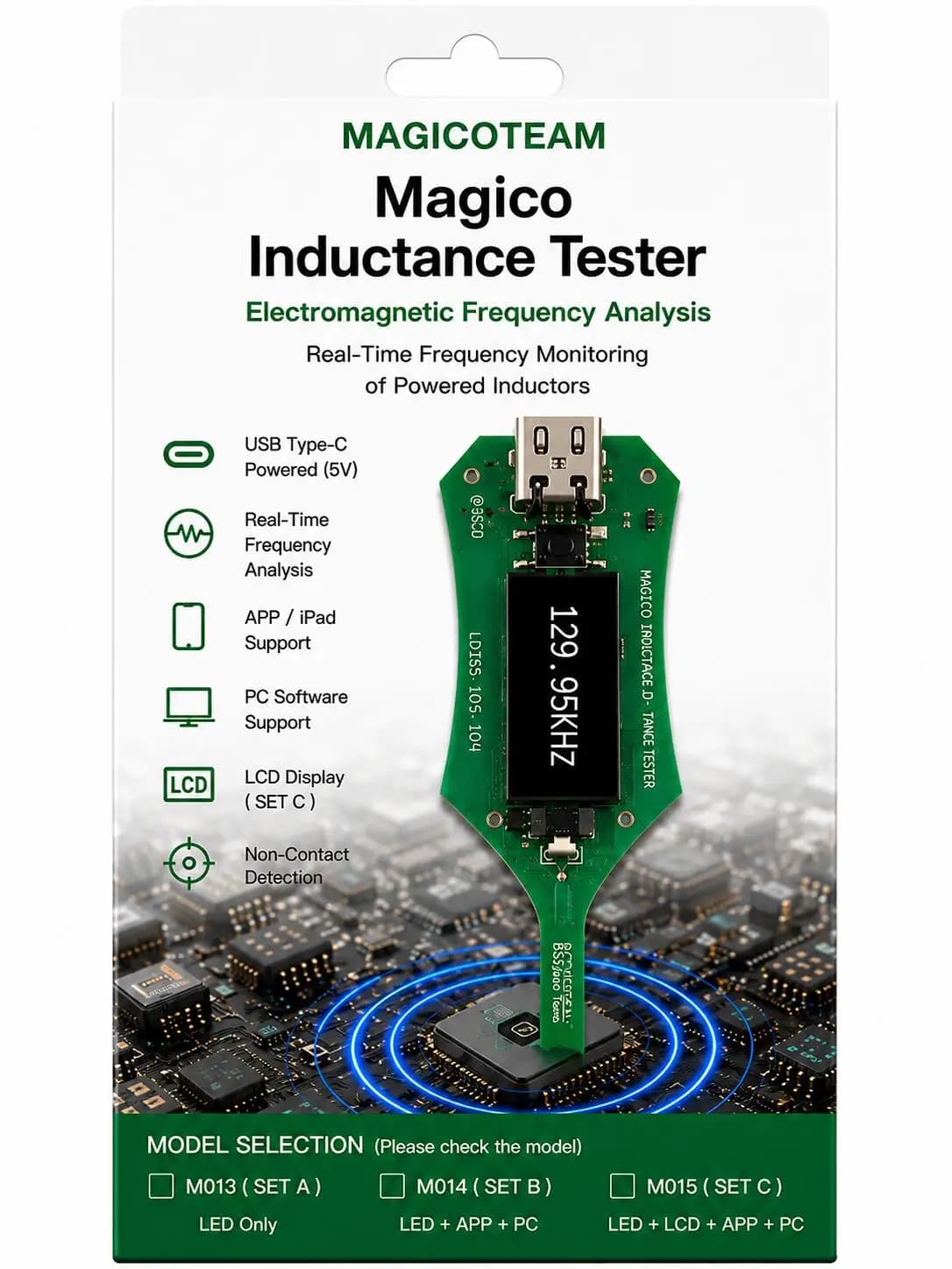Magico Inductance Tester with Digital Display Real-Time Frequency Monitoring Electromagnetic Frequency Analysis Device