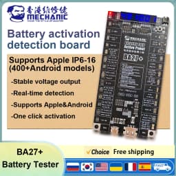 MECHANIC BA27+ Battery Activation Detection Board Supports Apple IP6-16&400+Android Models One Click Activation of Battery Tool