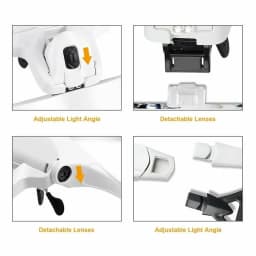 Magnifying Glasses LED Light Headband Loupe 5 Lens Magnifier 1.0X-3.5X Bright Illuminated for Jeweler Watch Repair Reading