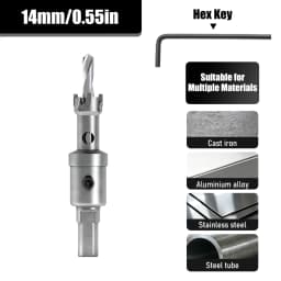 1Pc TCT Hole Saw, 12‑100mm Tungsten Carbide Tipped Hole Cutter for Cutting & Drilling Metal, Stainless Steel, Alloy Steel