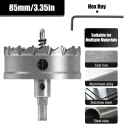1Pc TCT Hole Saw, 12‑100mm Tungsten Carbide Tipped Hole Cutter for Cutting & Drilling Metal, Stainless Steel, Alloy Steel