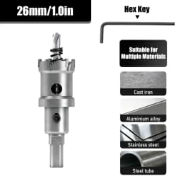 1Pc TCT Hole Saw, 12‑100mm Tungsten Carbide Tipped Hole Cutter for Cutting & Drilling Metal, Stainless Steel, Alloy Steel