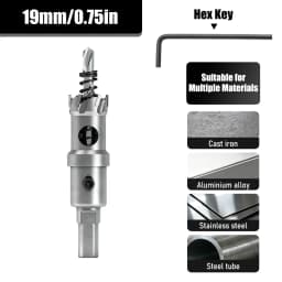 1Pc TCT Hole Saw, 12‑100mm Tungsten Carbide Tipped Hole Cutter for Cutting & Drilling Metal, Stainless Steel, Alloy Steel