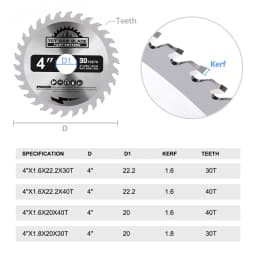 XCAN 4 inch 100mm Circular Saw Blade 30T 40T Wood Cutting Disc For Wood Plastic Metal Carbide Cutting Tools with 20/22.2mm Arbor