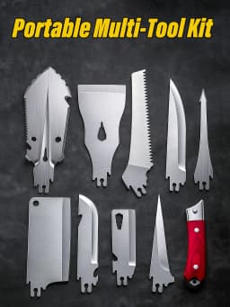 Stainless Steel Multi Tool Set Portable Camping Kit Outdoor Survival Universal Handle Knife Car Home Shovel Saw Bottle Opener