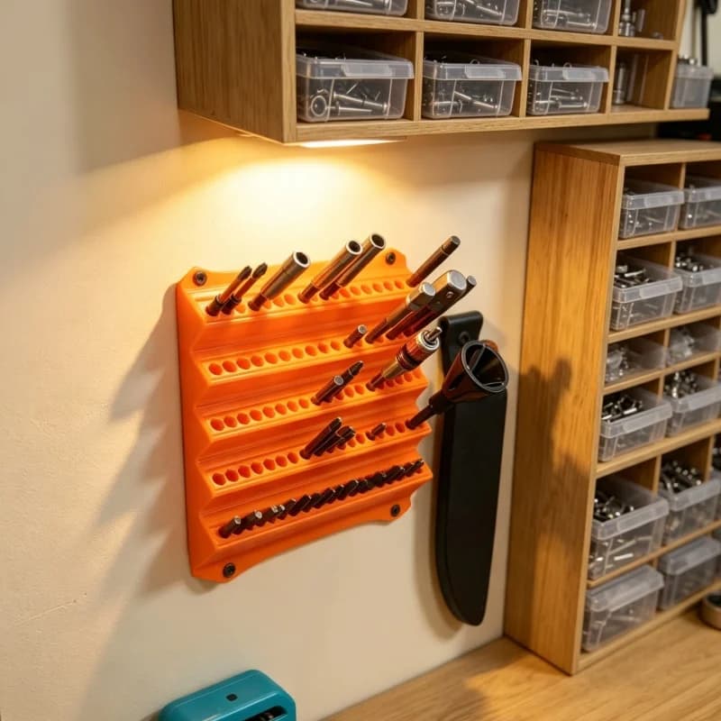 1PC-New Wall-Mounted Screwdriver Bit Holder; Compatible with 6.3mm Bits; 100-Slot Screwdriver Tool Organizer.