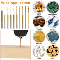 10pc Mini Drill Bit 2.35mm Shank Diameter HSS Drilling Chip Clearance Tool Accessorie Drill Bit Box Set For Jewelry Leather Wood
