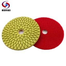 RIJILEI 10 Pcs/Lot 4 Steps 100mm Top Marble Polishing Pads 4Inch Stone Polishing Pad Granite Wet Flexible Polishing Pad WPD06