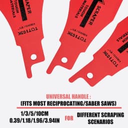 4-Piece Reciprocating Saw Scraper Blades, High Carbon Steel Tile Cleaning Tool for Removing Mortar and Adhesive from Ceramic Walls