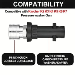 High-Pressure Washer Quick Connector - 1/4" Stainless Steel Adapter for Karcher/Lavor/Bosch