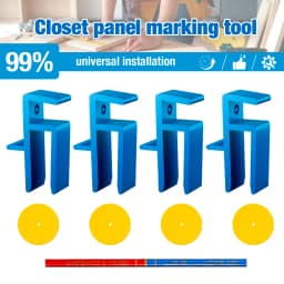 16-18MM Wooden Board Install Closing Fixed Clip, Wardrobe/Kitchen Cabinet Scribe Tool, Woodworking Jigs Set, for Cutting/Marking