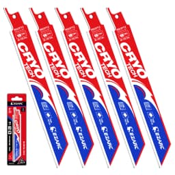 EZARC 5Pcs Reciprocating Saw Blades, Bi-Metal Cryo Tech Sabre Saw Blades for Metal Cutting, 18TPI 6''(150mm)/9''(225mm) Cut Tool