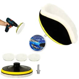 BLUASPAY Polishing Wheel Pad Set Wool Buffing Pad Kit For Electric Drill Polisher Sanding Buffing Car Auto Detailing Accessory
