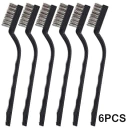 Stainless Steel Wire Brush Set Of 6 Small Hand Scrub Brushes For Cleaning Rust Metal Parts And Machinery 5.1 Inch