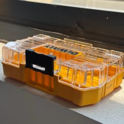 DEWALT Tough Case Medium Size Transparent Heavy Duty Tool Organizer Stackable Storage Box for Bits Screws Nails & Fasteners