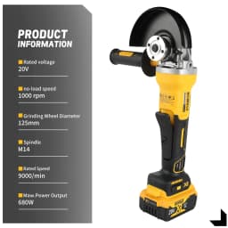Dewalt DCG406 Cordless Brushless Angle Grinder 125MM 9000RPM Cutting Polishing Machine Compatible With 20V Batteries