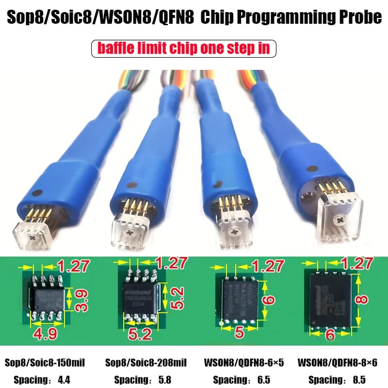 2026 New 1PCS SOP8 WSON8 Chip Burn Test Probe , Compatible With Multiple Programmers, Suitable For SPI Flash BIOS EEPROM Chips