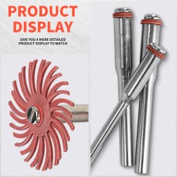 SI FANG 10pcs 1 Inch Radial Bristle Detail Polishing Wheel Kit with 2.35/3mm Shank Abrasive Brush for Rotary Tool Accessories