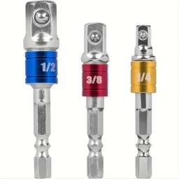 3 Square Nut Driver Bits Impact Socket, Extended Drill Bit Adapter, Electric and Manual Tool Socket Adapter