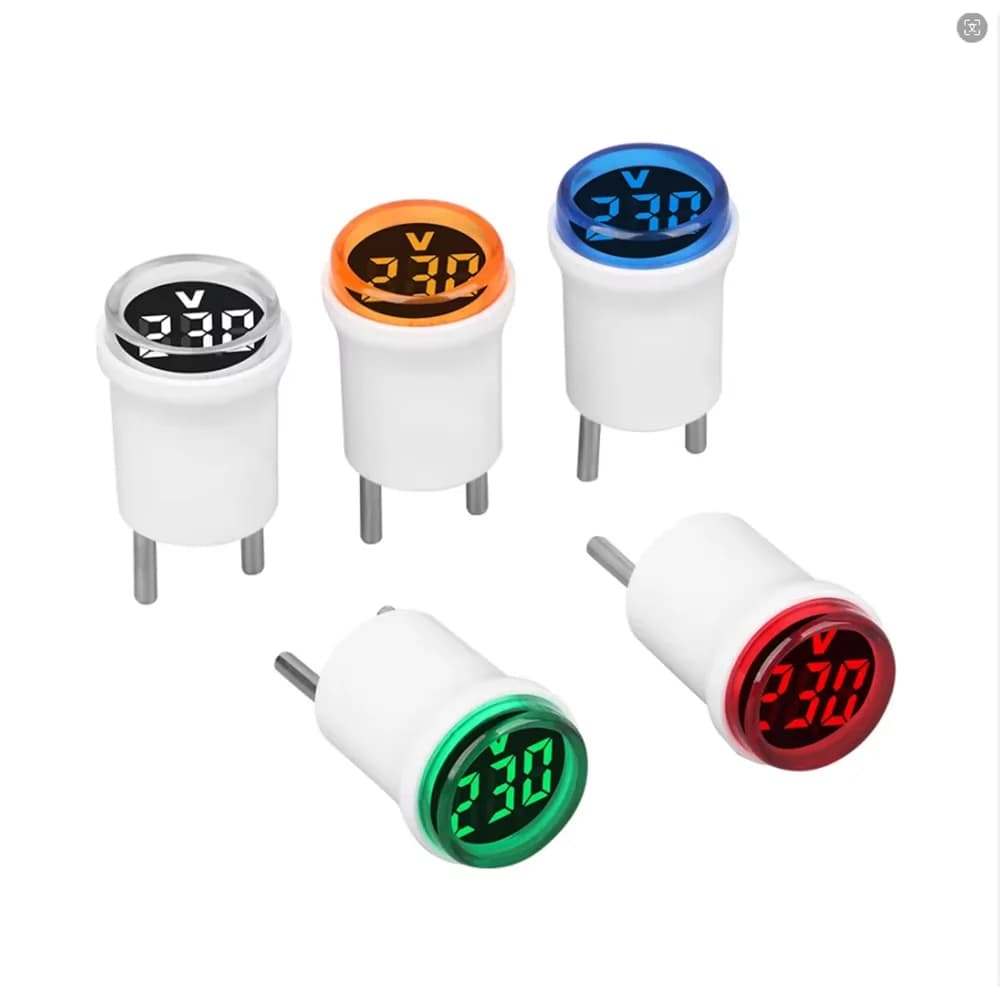 Digital Current and Voltage Ammeter, Circular LED Display, EU Plug, Digital LED Display, Electrical Instruments