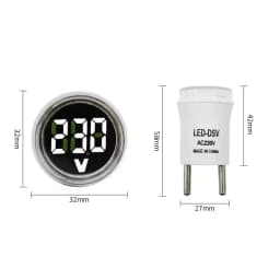 Digital Current and Voltage Ammeter, Circular LED Display, EU Plug, Digital LED Display, Electrical Instruments