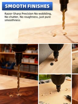 11pcs Countersink Drill Bit Set with L-Wrench - Includes #4, #6, #8, #10, #12 Sizes, Coated, for Woodworking
