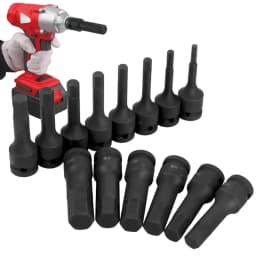 1/2inch Impact Hex Socket Electric Drill Socket Adapter Air Impact Wrench Hex Head Socket H4~H22 Screw Tap Socket Adapter