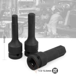 1/2inch Impact Hex Socket Electric Drill Socket Adapter Air Impact Wrench Hex Head Socket H4~H22 Screw Tap Socket Adapter