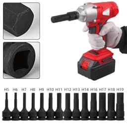 1/2inch Impact Hex Socket Electric Drill Socket Adapter Air Impact Wrench Hex Head Socket H4~H22 Screw Tap Socket Adapter