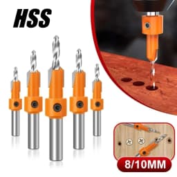 8/10mm high-quality high-speed steel woodworking countersunk end milling cutter drill bit, disassembly woodworking milling tool
