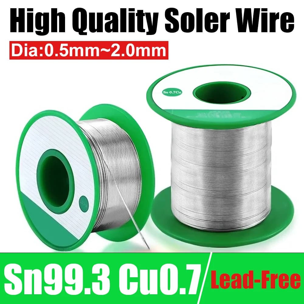 250-20g High Purity Lead-free Solder Wire Sn99.3 Cu0.7 0.5/0.6/0.8/1.0/1.2/1.5/2.0mm Rosin Core Solder Wire Roll ROHS Wire Flux