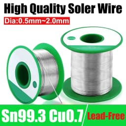 250-20g High Purity Lead-free Solder Wire Sn99.3 Cu0.7 0.5/0.6/0.8/1.0/1.2/1.5/2.0mm Rosin Core Solder Wire Roll ROHS Wire Flux
