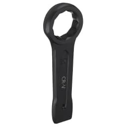 Uxcell Box End Striking Ring Wrench 17mm-48mm Metric CR-V Steel 12-Point Flat Strike Wrench Baking Paint Single Head Spanner
