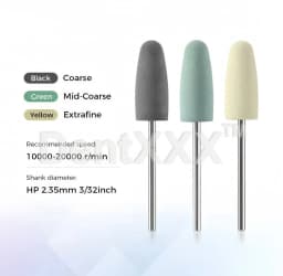 8Pcs Resin Base Acrylic Polishing Kit 6Pcs Silicone Rubber + 2Pcs Tungsten Carbide Polishing Heads 2.35mm Shank for Craft Fin