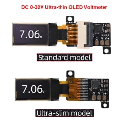 DC 0-30V Ultra-thin Mini Digital Voltmeter 0.5-inch OLED Display Voltage Meter Volt Monitor 12-bit High-precision ADC Sampling