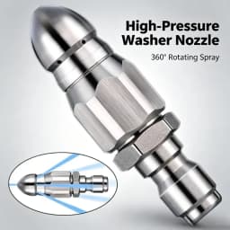 1/4" High Pressure Water Jet Nozzle, Quick Connect Tip for Sewer Drain Cleaning, Heavy Duty Drain Hose Cleaner Tool