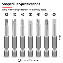 Precision Y U Shaped Triangle Screwdriver Magnetic Bit 1/4in Inner Cross Three Points Screw Driver Security Tip For Power Drill