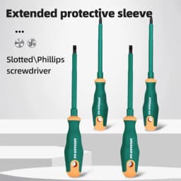 GREENERY Insulated Electrician Screwdriver Current-Isolate Phillips Flat Driver Magnetic Slotted Cross Screwdrivers for Repair